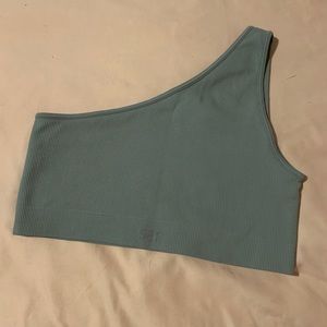 Set active ribbed one shoulder top and leggings